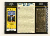2014 Super Bowl XLVIII 23KT Gold Commemorative Ticket Display at PristineAuction.com
