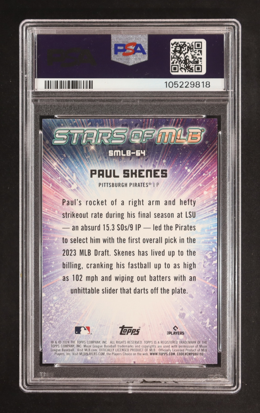 Paul Skenes 2024 Topps Update Stars of MLB #SMLB64 RC (PSA 10) at PristineAuction.com Paul Skenes 2024 Topps Update Stars of MLB #SMLB64 RC (PSA 10) at PristineAuction.com