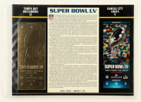 2021 Super Bowl LV 23KT Gold Commemorative Ticket Display at PristineAuction.com