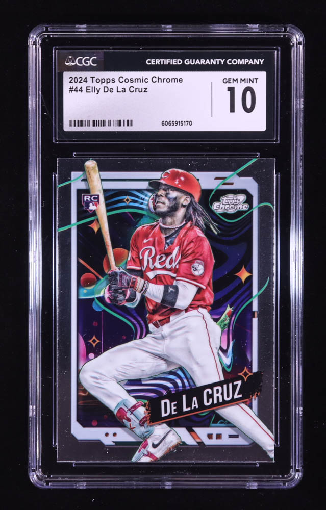 Elly De La Cruz 2024 Topps Cosmic Chrome #44 RC (CGC 10) at PristineAuction.com Elly De La Cruz 2024 Topps Cosmic Chrome #44 RC (CGC 10) at PristineAuction.com