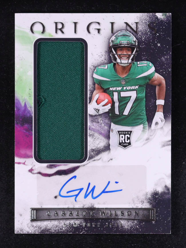 Garrett Wilson 2022 Panini Origins #161 Jersey Autograph RC at PristineAuction.com Garrett Wilson 2022 Panini Origins #161 Jersey Autograph RC at PristineAuction.com