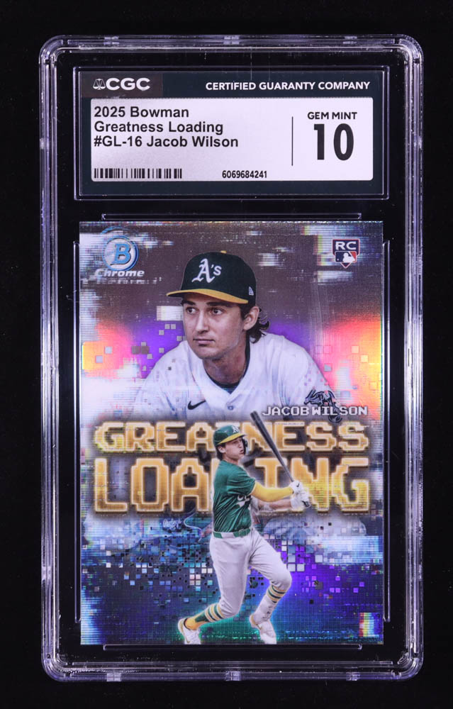 Jacob Wilson 2025 Bowman Chrome Greatness Loading #GL16 RC (CGC 10) at PristineAuction.com Jacob Wilson 2025 Bowman Chrome Greatness Loading #GL16 RC (CGC 10) at PristineAuction.com