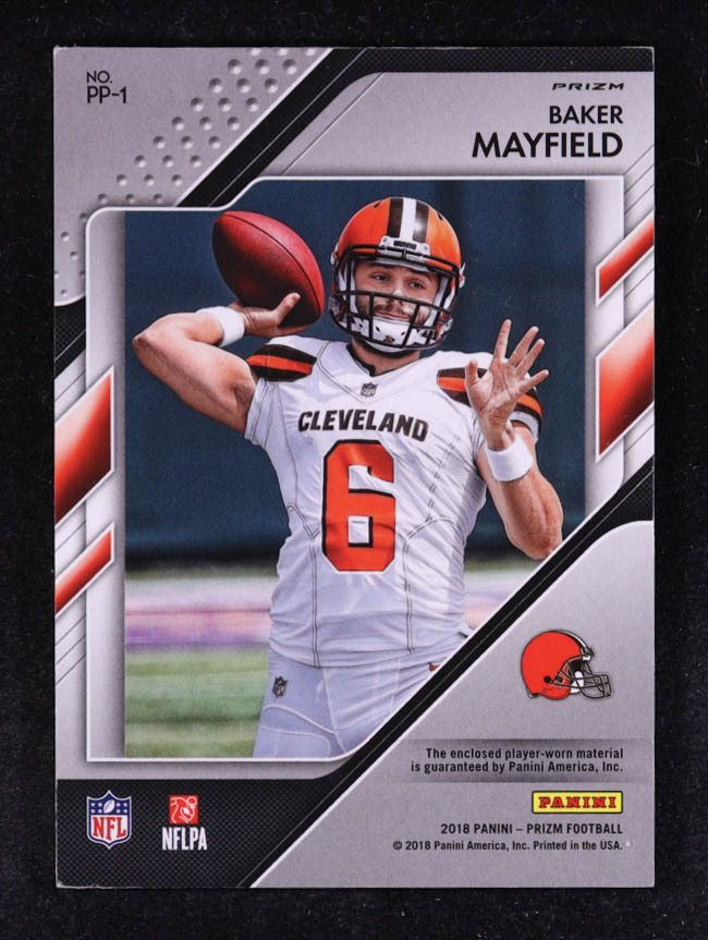 Baker Mayfield 2018 Panini Prizm Prizm Premier Jerseys #1 RC at PristineAuction.com Baker Mayfield 2018 Panini Prizm Prizm Premier Jerseys #1 RC at PristineAuction.com