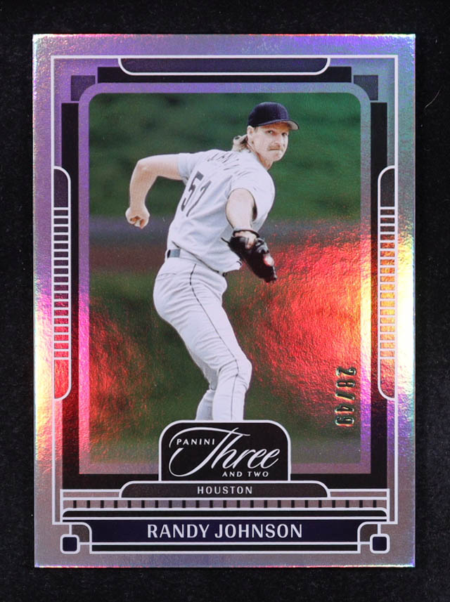 Randy Johnson 2025 Panini Three and Two Holo Silver #141 #28/49 at PristineAuction.com Randy Johnson 2025 Panini Three and Two Holo Silver #141 #28/49 at PristineAuction.com