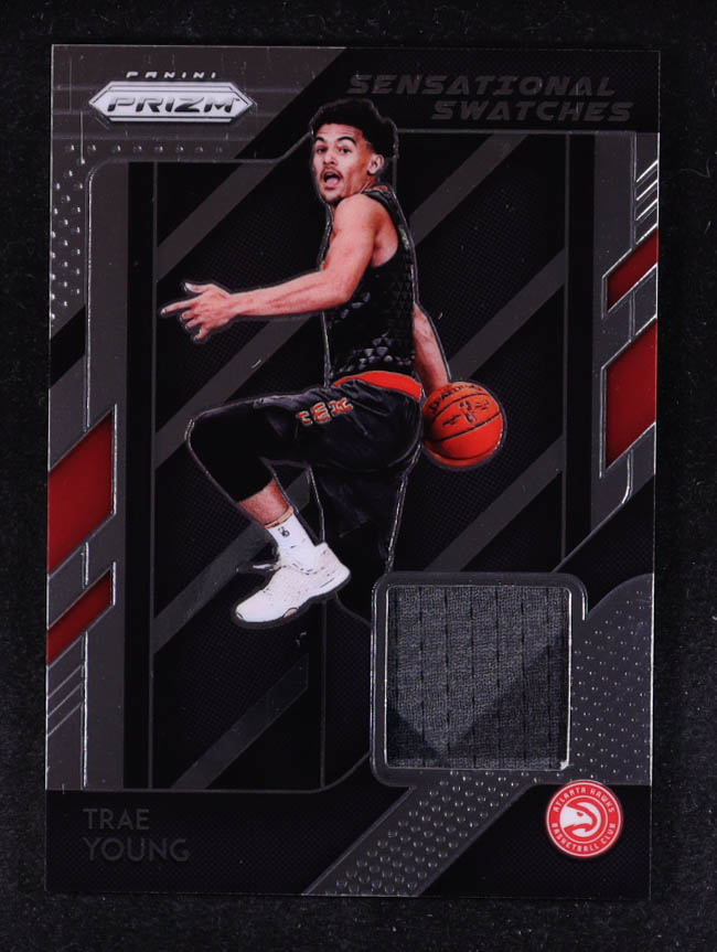 Trae Young 2018-19 Panini Prizm Sensational Swatches #97 RC at PristineAuction.com Trae Young 2018-19 Panini Prizm Sensational Swatches #97 RC at PristineAuction.com