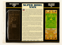 1995 Super Bowl XXIX 23KT Gold Commemorative Ticket Display at PristineAuction.com