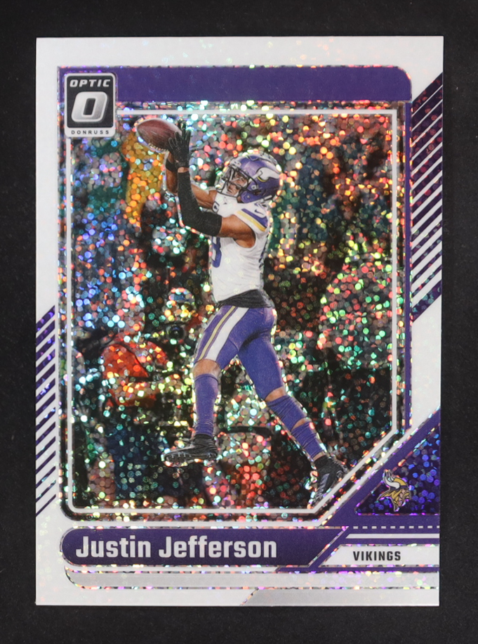 Justin Jefferson 2024 Donruss Optic White Sparkle #130 at PristineAuction.com Justin Jefferson 2024 Donruss Optic White Sparkle #130 at PristineAuction.com