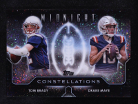 Drake Maye / Tom Brady 2024 Topps Midnight Constellations Winter Solstice #C12 RC #8/35 at PristineAuction.com