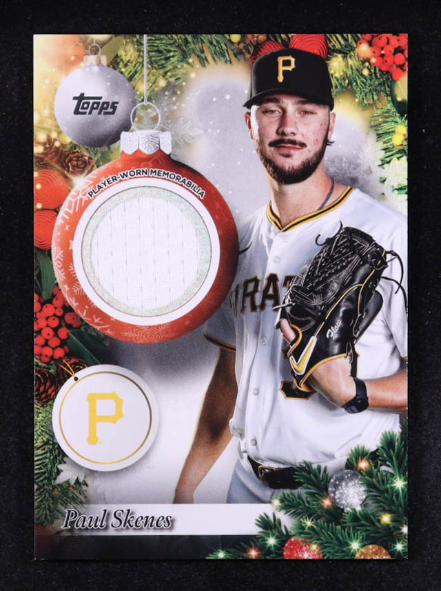 Paul Skenes 2025 Topps Holiday Player Relics #PRPS at PristineAuction.com Paul Skenes 2025 Topps Holiday Player Relics #PRPS at PristineAuction.com
