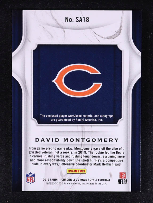 David Montgomery 2019 Crown Royale Silhouette Material Autographs #18 #12/99 RC at PristineAuction.com David Montgomery 2019 Crown Royale Silhouette Material Autographs #18 #12/99 RC at PristineAuction.com