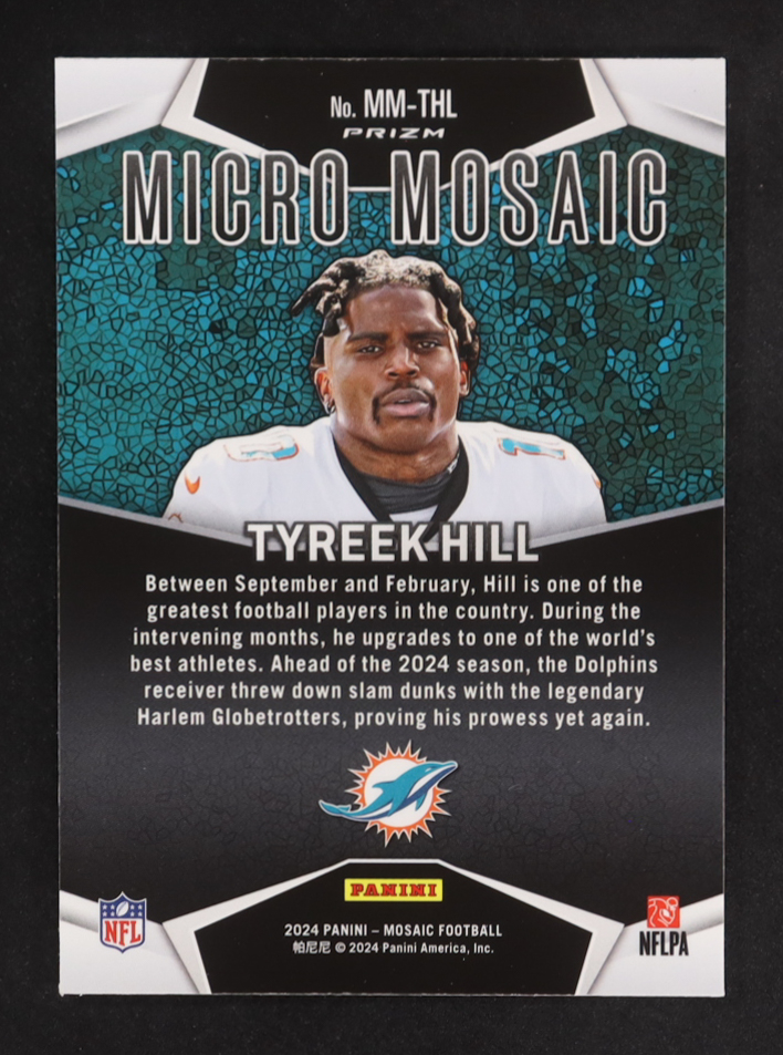 Tyreek Hill 2024 Panini Mosaic Micro Mosaic #20 at PristineAuction.com Tyreek Hill 2024 Panini Mosaic Micro Mosaic #20 at PristineAuction.com