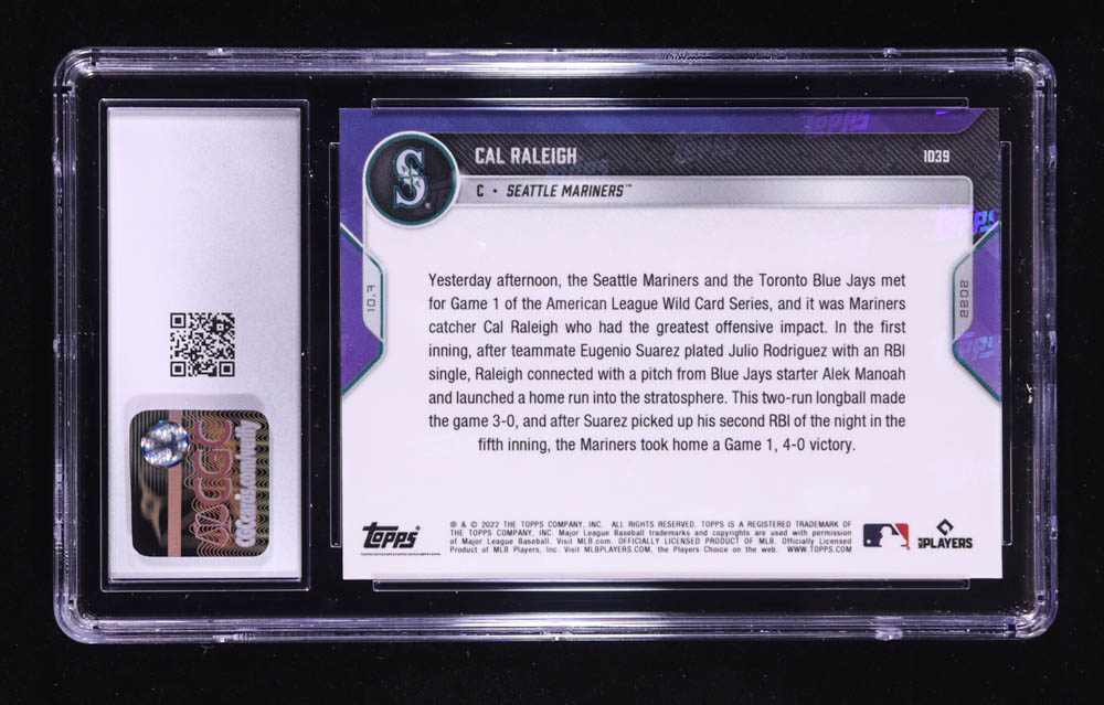 Cal Raleigh 2022 Topps Now #1039 RC (CGC 10) at PristineAuction.com Cal Raleigh 2022 Topps Now #1039 RC (CGC 10) at PristineAuction.com