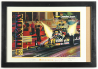 Don Prudhomme & Larry Dixon Signed NASCAR "Snake Racing" Custom Framed Lithograph Display By John Pugh (Beckett) at PristineAuction.com