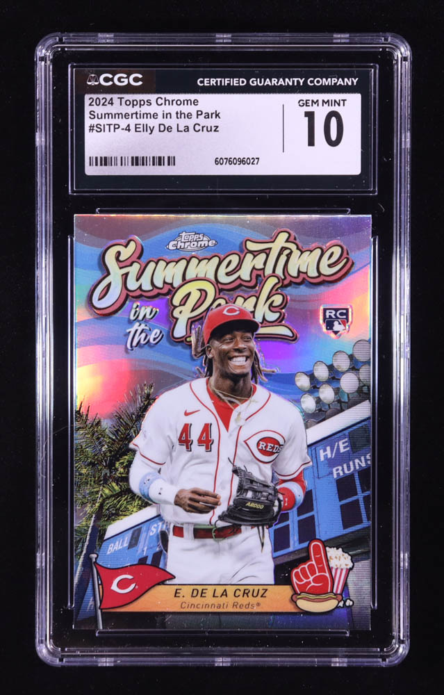 Elly De La Cruz 2024 Topps Chrome Summertime in the Park #SITP4 RC (CGC 10) at PristineAuction.com Elly De La Cruz 2024 Topps Chrome Summertime in the Park #SITP4 RC (CGC 10) at PristineAuction.com