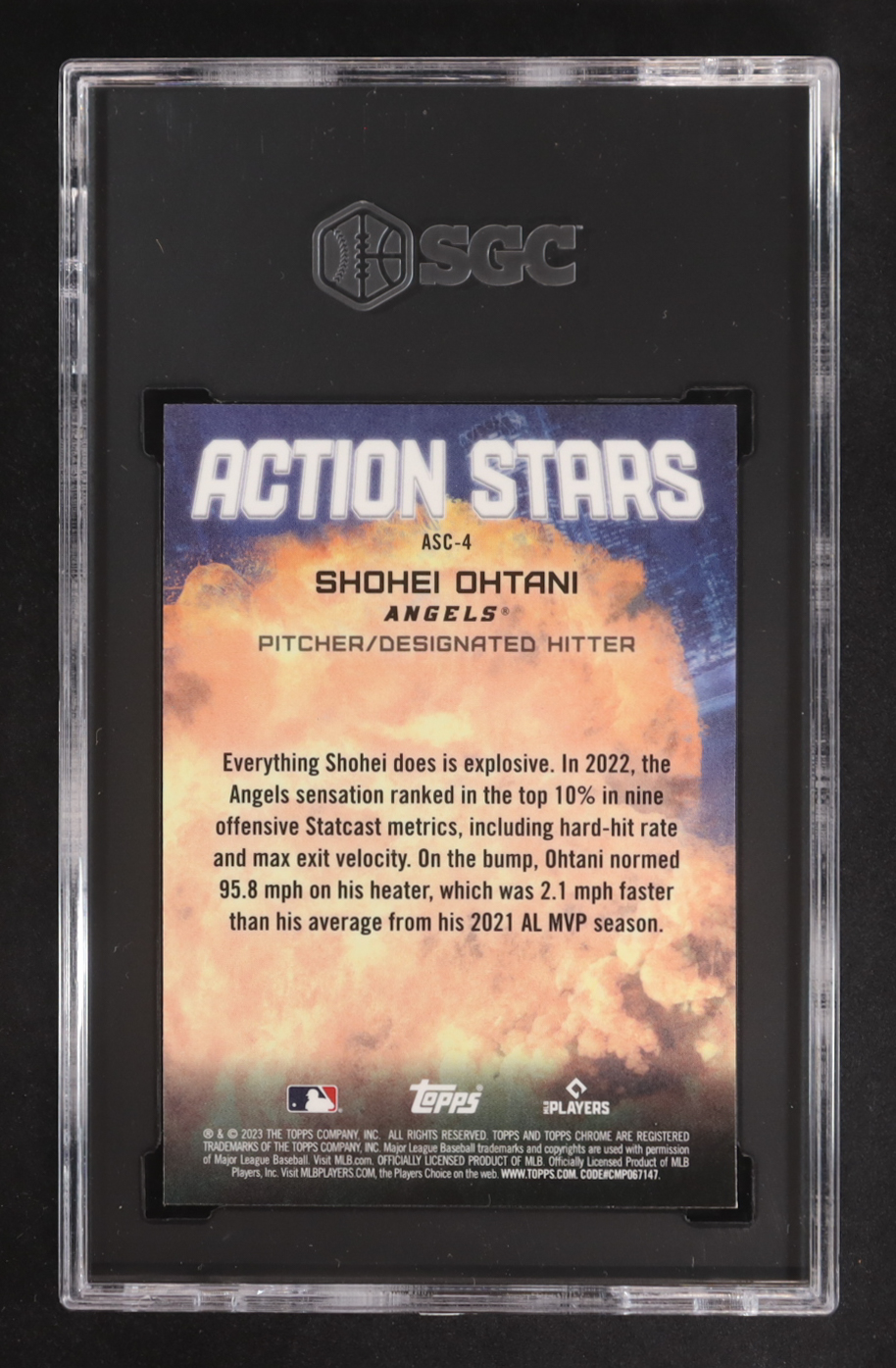 Shohei Ohtani 2023 Topps Chrome Update Action Stars #ASC4 (SGC 10) at PristineAuction.com Shohei Ohtani 2023 Topps Chrome Update Action Stars #ASC4 (SGC 10) at PristineAuction.com