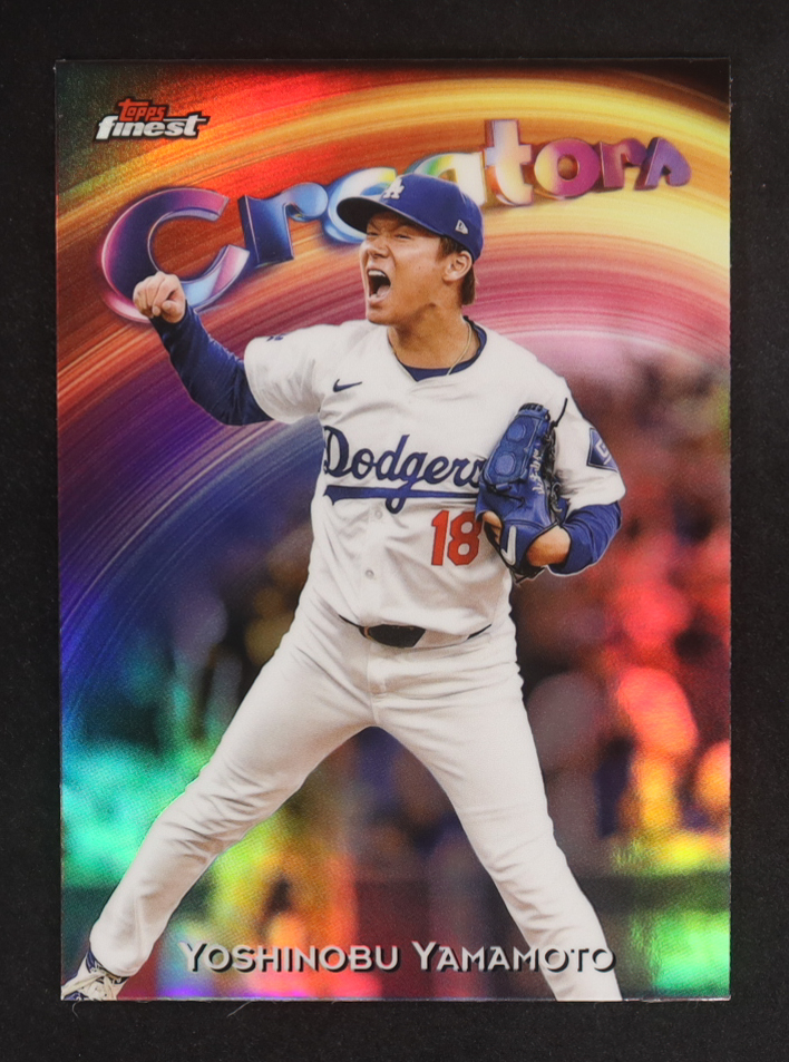 Yoshinobu Yamamoto 2025 Finest Creators Refractors #C30 at PristineAuction.com Yoshinobu Yamamoto 2025 Finest Creators Refractors #C30 at PristineAuction.com