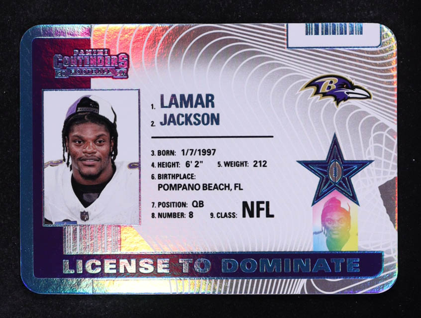 Lamar Jackson 2024 Panini Contenders License to Dominate #10 at PristineAuction.com Lamar Jackson 2024 Panini Contenders License to Dominate #10 at PristineAuction.com