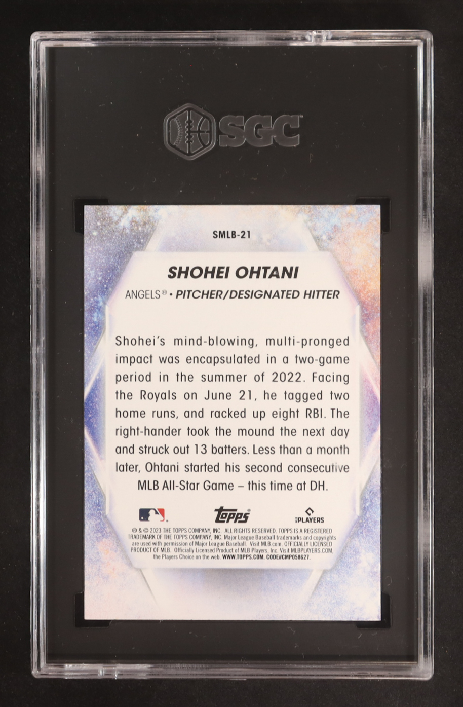 Shohei Ohtani 2023 Topps Stars of MLB #SMLB21 (SGC 10) at PristineAuction.com Shohei Ohtani 2023 Topps Stars of MLB #SMLB21 (SGC 10) at PristineAuction.com