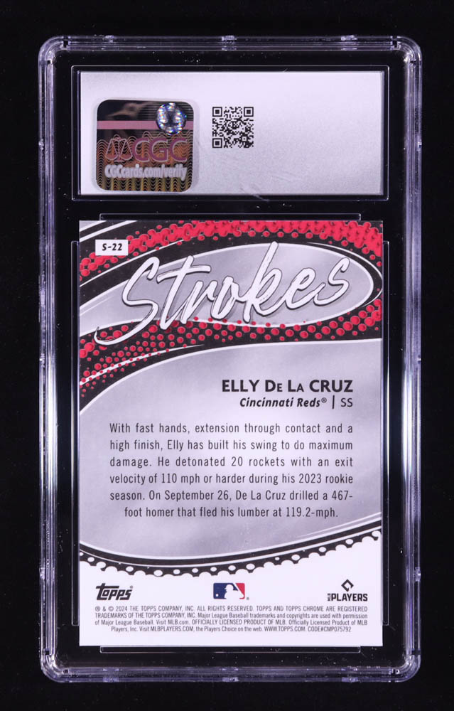 Elly De La Cruz 2024 Topps Chrome Strokes #S22 RC (CGC 10) at PristineAuction.com Elly De La Cruz 2024 Topps Chrome Strokes #S22 RC (CGC 10) at PristineAuction.com