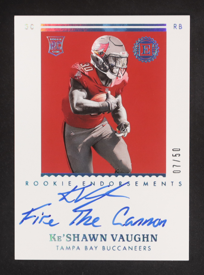 Ke'Shawn Vaughn 2020 Panini Encased Rookie Endorsements Sapphire #REKV RC #07/50 at PristineAuction.com Ke'Shawn Vaughn 2020 Panini Encased Rookie Endorsements Sapphire #REKV RC #07/50 at PristineAuction.com