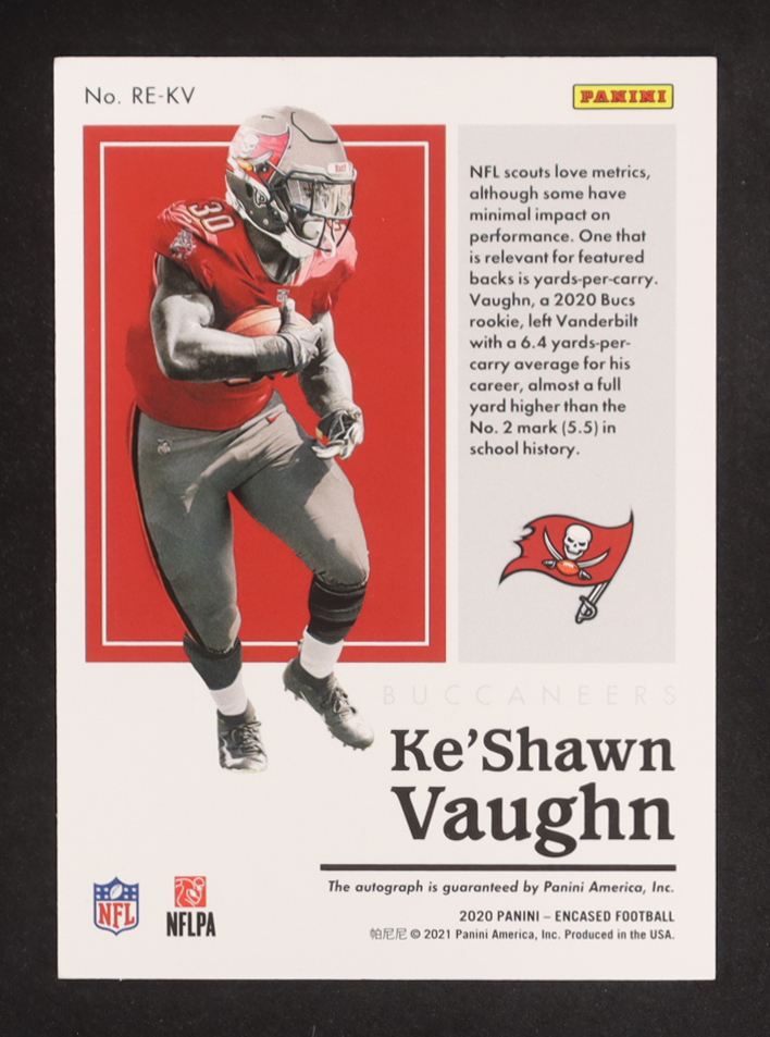 Ke'Shawn Vaughn 2020 Panini Encased Rookie Endorsements Sapphire #REKV RC #07/50 at PristineAuction.com Ke'Shawn Vaughn 2020 Panini Encased Rookie Endorsements Sapphire #REKV RC #07/50 at PristineAuction.com