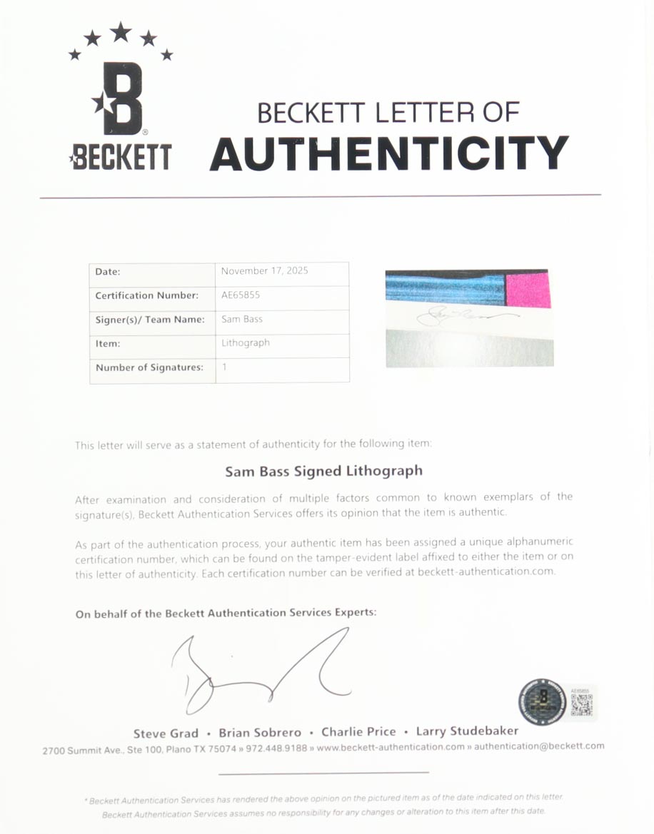 Sam Bass Signed NASCAR LE "Leaders of the Pack" Custom Framed Art Print Display (Beckett) at PristineAuction.com Sam Bass Signed NASCAR LE "Leaders of the Pack" Custom Framed Art Print Display (Beckett) at PristineAuction.com