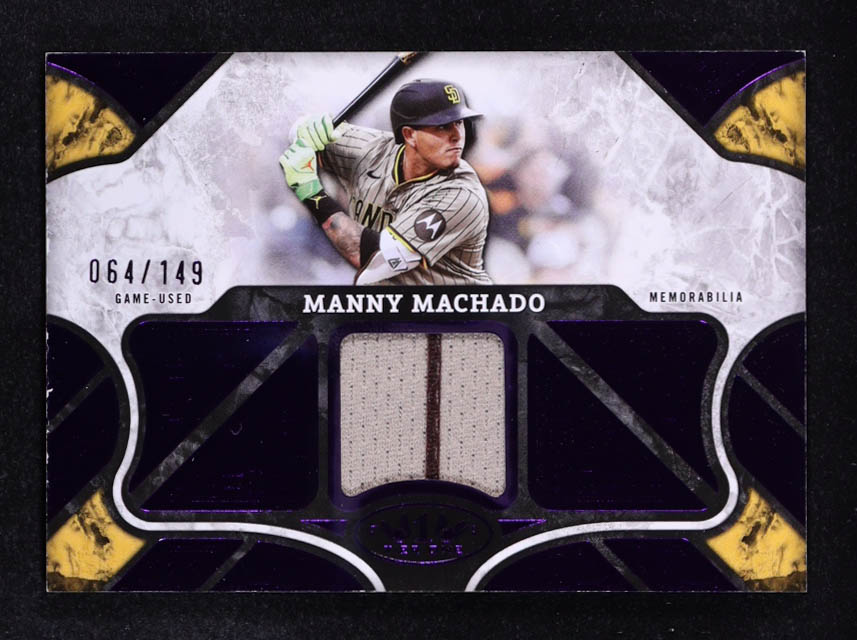 Manny Machado 2025 Topps Tier One Relics Purple Foil #T1RMMA #064/149 at PristineAuction.com Manny Machado 2025 Topps Tier One Relics Purple Foil #T1RMMA #064/149 at PristineAuction.com