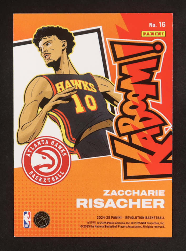 Zaccharie Risacher 2024-25 Panini Revolution Kaboom Horizontal #16 RC at PristineAuction.com Zaccharie Risacher 2024-25 Panini Revolution Kaboom Horizontal #16 RC at PristineAuction.com