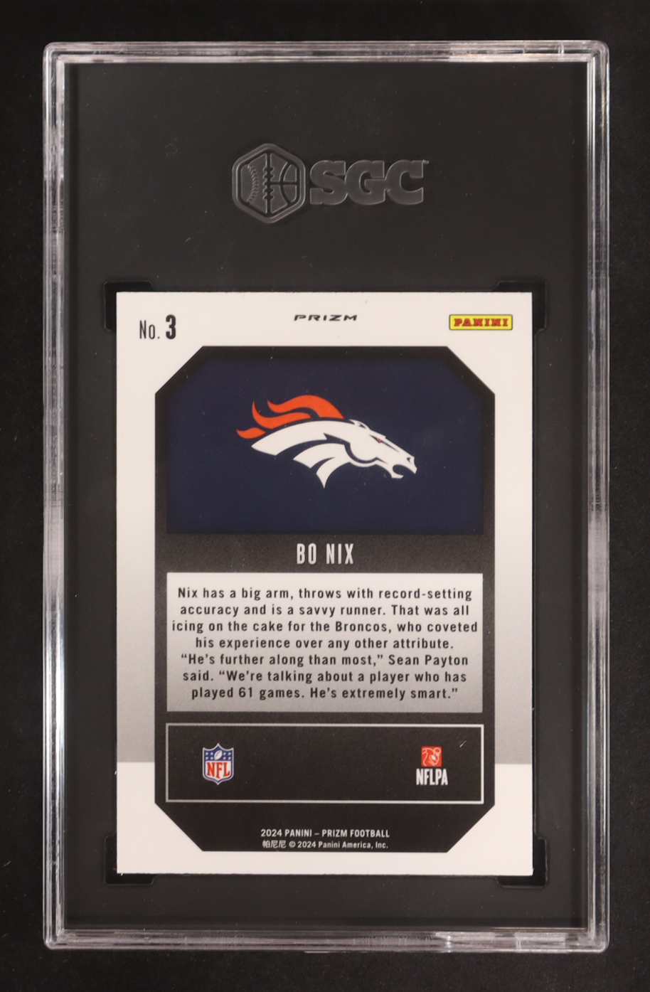 Bo Nix 2024 Panini Prizm Emergent Prizms Green #3 RC (SGC 10) at PristineAuction.com Bo Nix 2024 Panini Prizm Emergent Prizms Green #3 RC (SGC 10) at PristineAuction.com