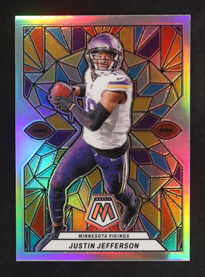 Justin Jefferson 2024 Panini Mosaic Stained Glass #11 at PristineAuction.com Justin Jefferson 2024 Panini Mosaic Stained Glass #11 at PristineAuction.com