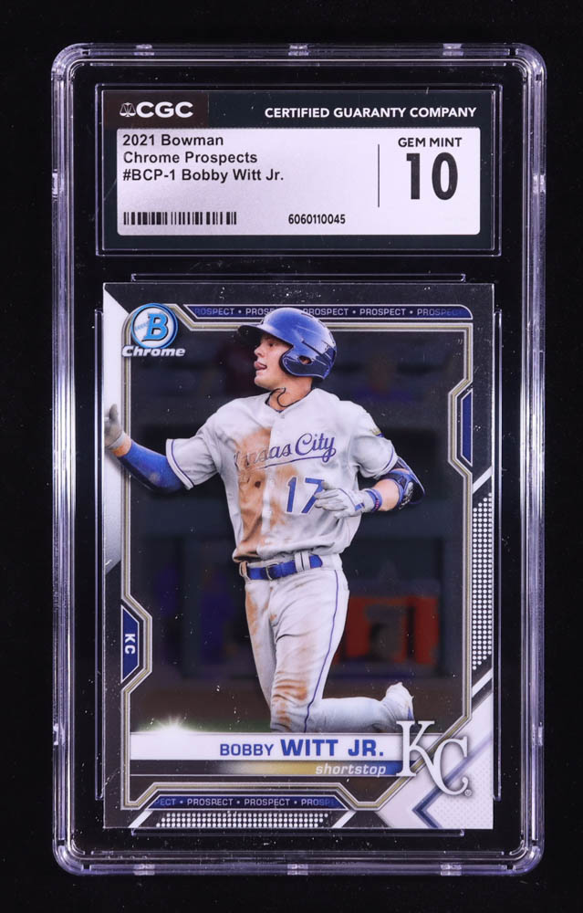 2021 Bowman Chrome Prospects #BCP1 Bobby Witt Jr. RC (CGC 10) at PristineAuction.com 2021 Bowman Chrome Prospects #BCP1 Bobby Witt Jr. RC (CGC 10) at PristineAuction.com
