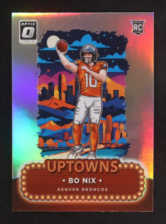 Bo Nix 2024 Donruss Optic Uptowns #3 RC at PristineAuction.com Bo Nix 2024 Donruss Optic Uptowns #3 RC at PristineAuction.com
