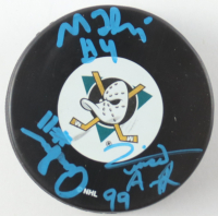 Aaron Schwartz, Matt Doherty & Vincent Larusso Signed "The Mighty Ducks" Hockey Puck (Beckett) at PristineAuction.com