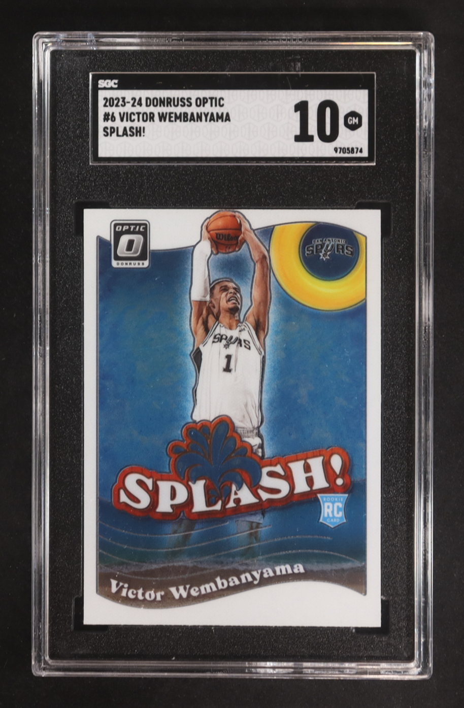 Victor Wembanyama 2023-24 Donruss Optic Splash! #6 RC (SGC 10) at PristineAuction.com Victor Wembanyama 2023-24 Donruss Optic Splash! #6 RC (SGC 10) at PristineAuction.com