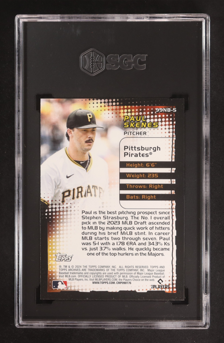 Paul Skenes 2024 Topps Archives '99 New Breed #99NB5 RC (SGC 10) at PristineAuction.com Paul Skenes 2024 Topps Archives '99 New Breed #99NB5 RC (SGC 10) at PristineAuction.com