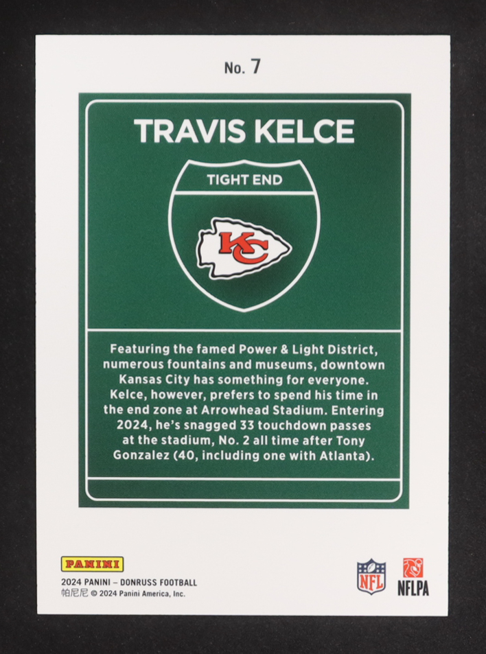 Travis Kelce 2024 Donruss Downtown! #7 at PristineAuction.com Travis Kelce 2024 Donruss Downtown! #7 at PristineAuction.com