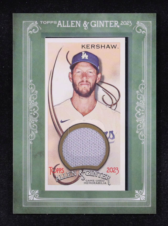 Clayton Kershaw 2023 Topps Allen and Ginter Mini Framed Relics #MFRCK at PristineAuction.com Clayton Kershaw 2023 Topps Allen and Ginter Mini Framed Relics #MFRCK at PristineAuction.com