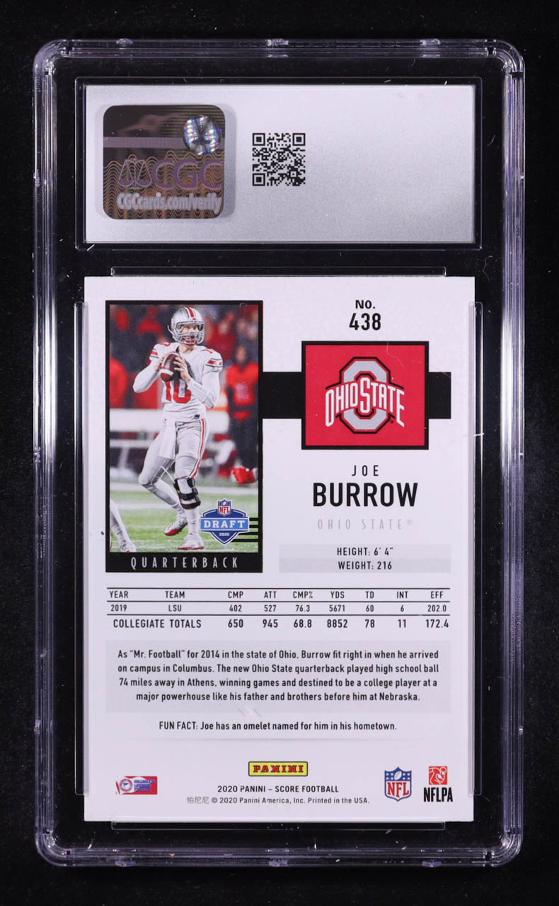 Joe Burrow 2020 Score #438 RC (CGC 10) at PristineAuction.com Joe Burrow 2020 Score #438 RC (CGC 10) at PristineAuction.com