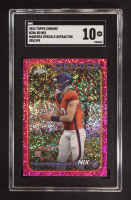 Bo Nix 2024 Topps Chrome Magenta Speckle Refractors #206 RC #390/399 (SGC 10) at PristineAuction.com