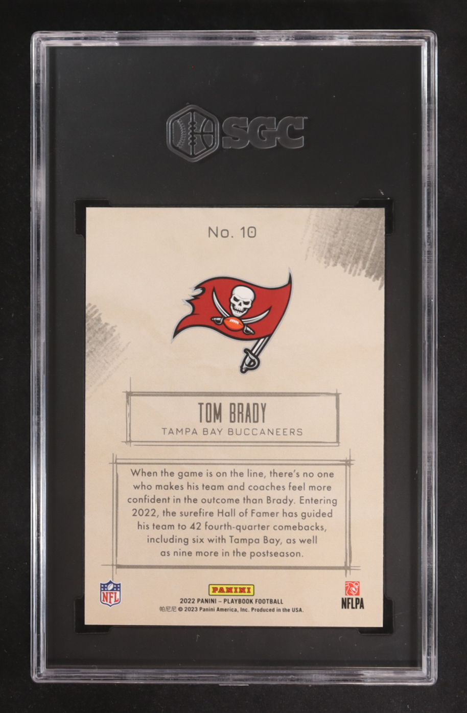 Tom Brady 2022 Panini Playbook Sketchbooks #10 (SGC 10) at PristineAuction.com Tom Brady 2022 Panini Playbook Sketchbooks #10 (SGC 10) at PristineAuction.com