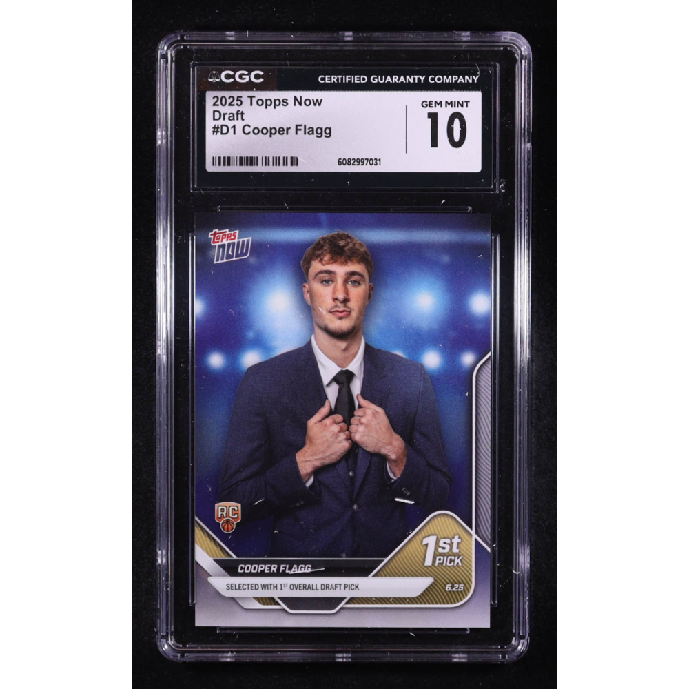 Cooper Flagg 2025 Topps Now Draft #D1 RC (CGC 10) at PristineAuction.com