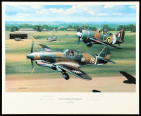 Stan Stokes "Flying Tigers and Buffalos" 18x22 Lithograph Signed by (4) with Carl Brown, Joe Rosbert (AIV) at PristineAuction.com