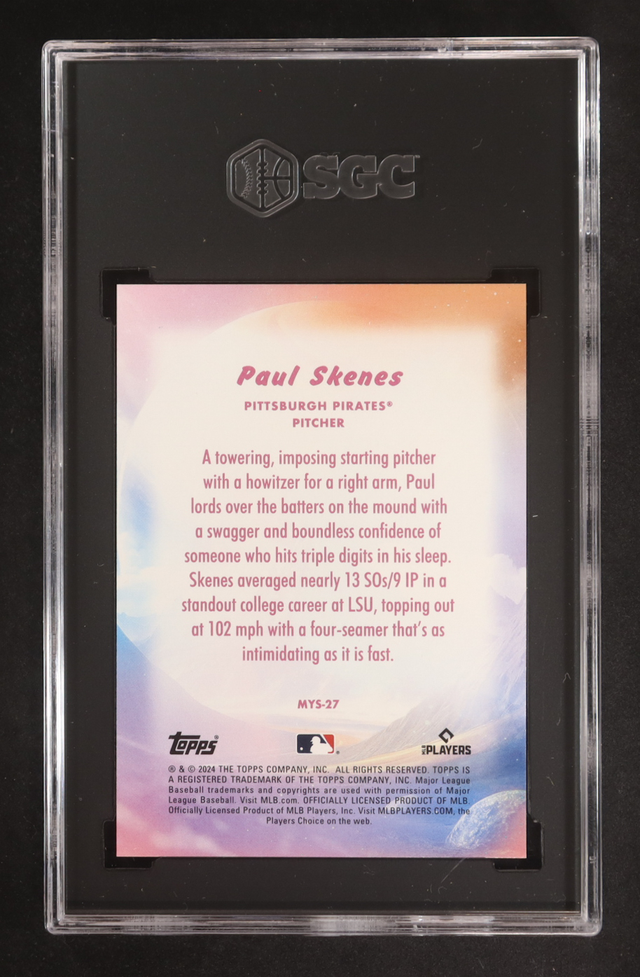 Paul Skenes 2024 Topps Update Mystical #MYS27 RC (SGC 9.5) at PristineAuction.com Paul Skenes 2024 Topps Update Mystical #MYS27 RC (SGC 9.5) at PristineAuction.com