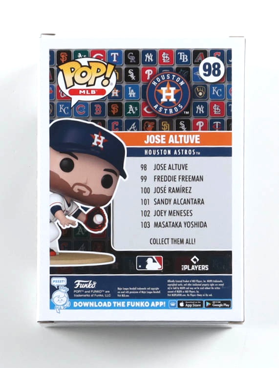 Jose Altuve Signed "Astros" #98 Funko Pop! Vinyl Figure Inscribed "17 AL MVP" (Beckett) at PristineAuction.com Jose Altuve Signed "Astros" #98 Funko Pop! Vinyl Figure Inscribed "17 AL MVP" (Beckett) at PristineAuction.com