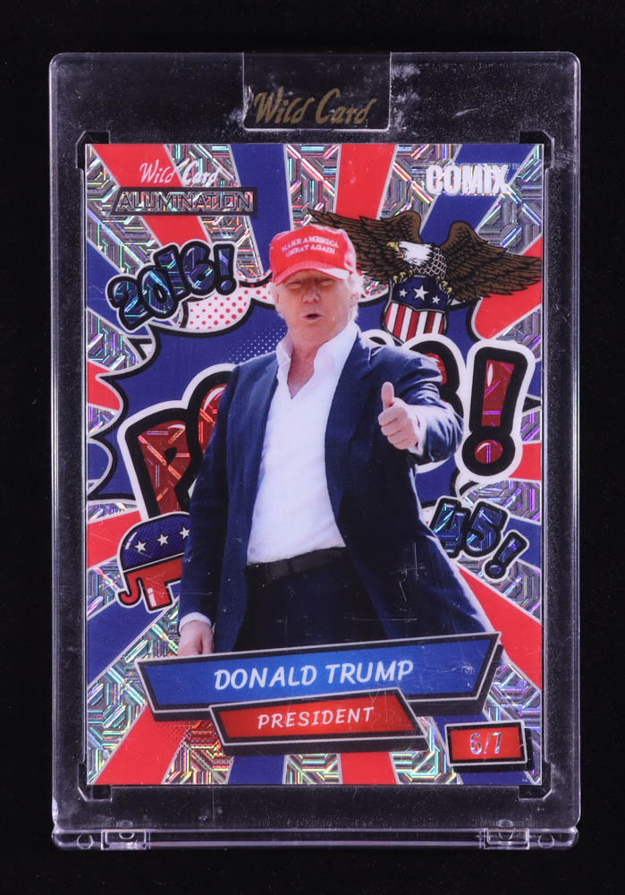 Donald Trump 2024 Wild Card Alumination Comix Potus! Mojo Silver #ACBLPDT2 #6/7 at PristineAuction.com Donald Trump 2024 Wild Card Alumination Comix Potus! Mojo Silver #ACBLPDT2 #6/7 at PristineAuction.com