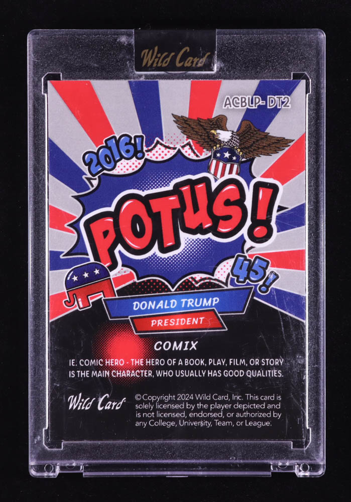 Donald Trump 2024 Wild Card Alumination Comix Potus! Mojo Silver #ACBLPDT2 #6/7 at PristineAuction.com Donald Trump 2024 Wild Card Alumination Comix Potus! Mojo Silver #ACBLPDT2 #6/7 at PristineAuction.com