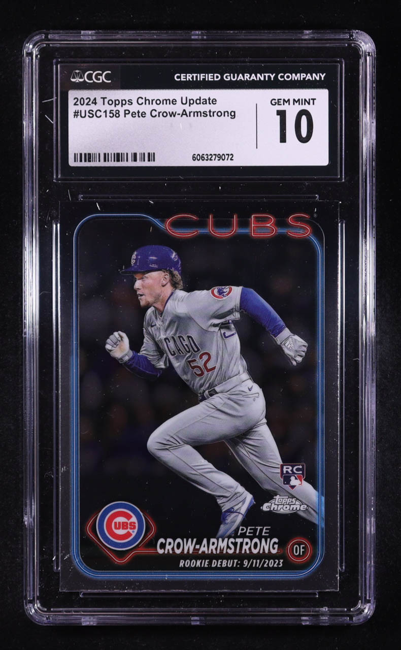Pete Crow-Armstrong 2024 Topps Chrome Update #USC158 RC (CGC 10) at PristineAuction.com Pete Crow-Armstrong 2024 Topps Chrome Update #USC158 RC (CGC 10) at PristineAuction.com