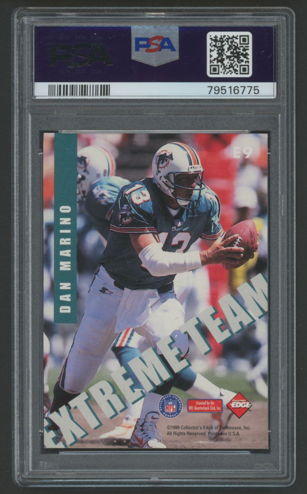 Dan Marino 1999 Collector's Edge Fury Extreme Team #E9 (PSA 10) at PristineAuction.com Dan Marino 1999 Collector's Edge Fury Extreme Team #E9 (PSA 10) at PristineAuction.com