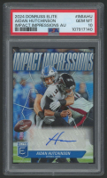 Aidan Hutchinson 2024 Donruss Elite Impact Impressions Autographs #IMIAHU #121/149 (PSA 10) at PristineAuction.com
