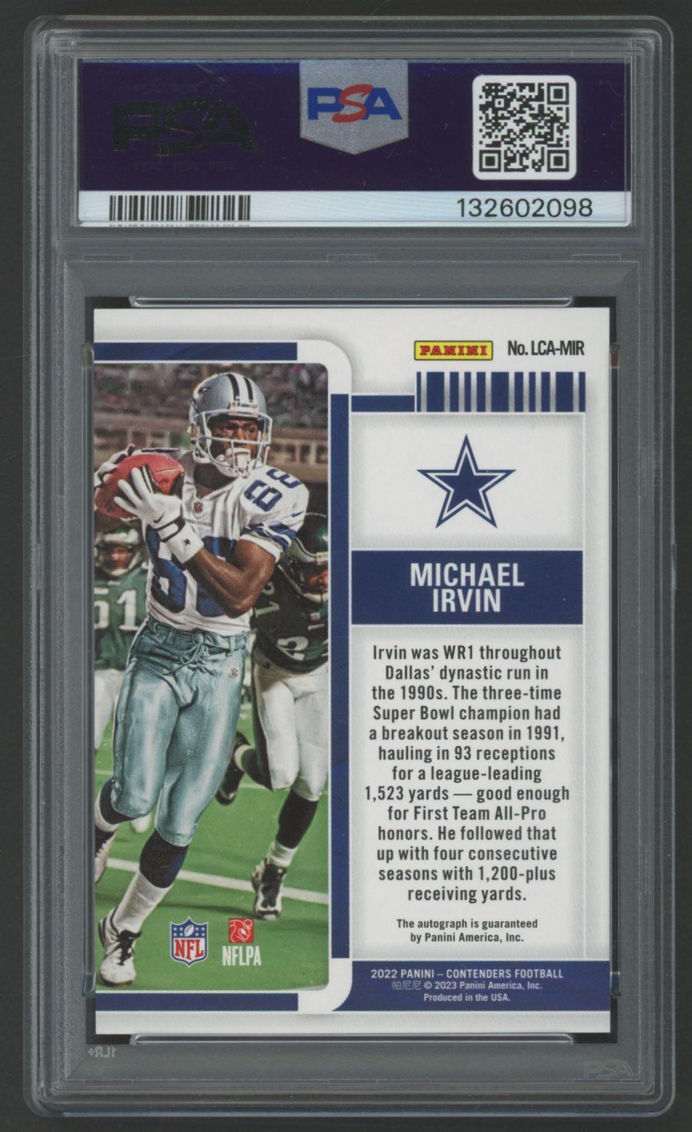 Michael Irvin 2022 Contenders Legendary Contenders Autographs #LCAMIR (PSA) at PristineAuction.com Michael Irvin 2022 Contenders Legendary Contenders Autographs #LCAMIR (PSA) at PristineAuction.com